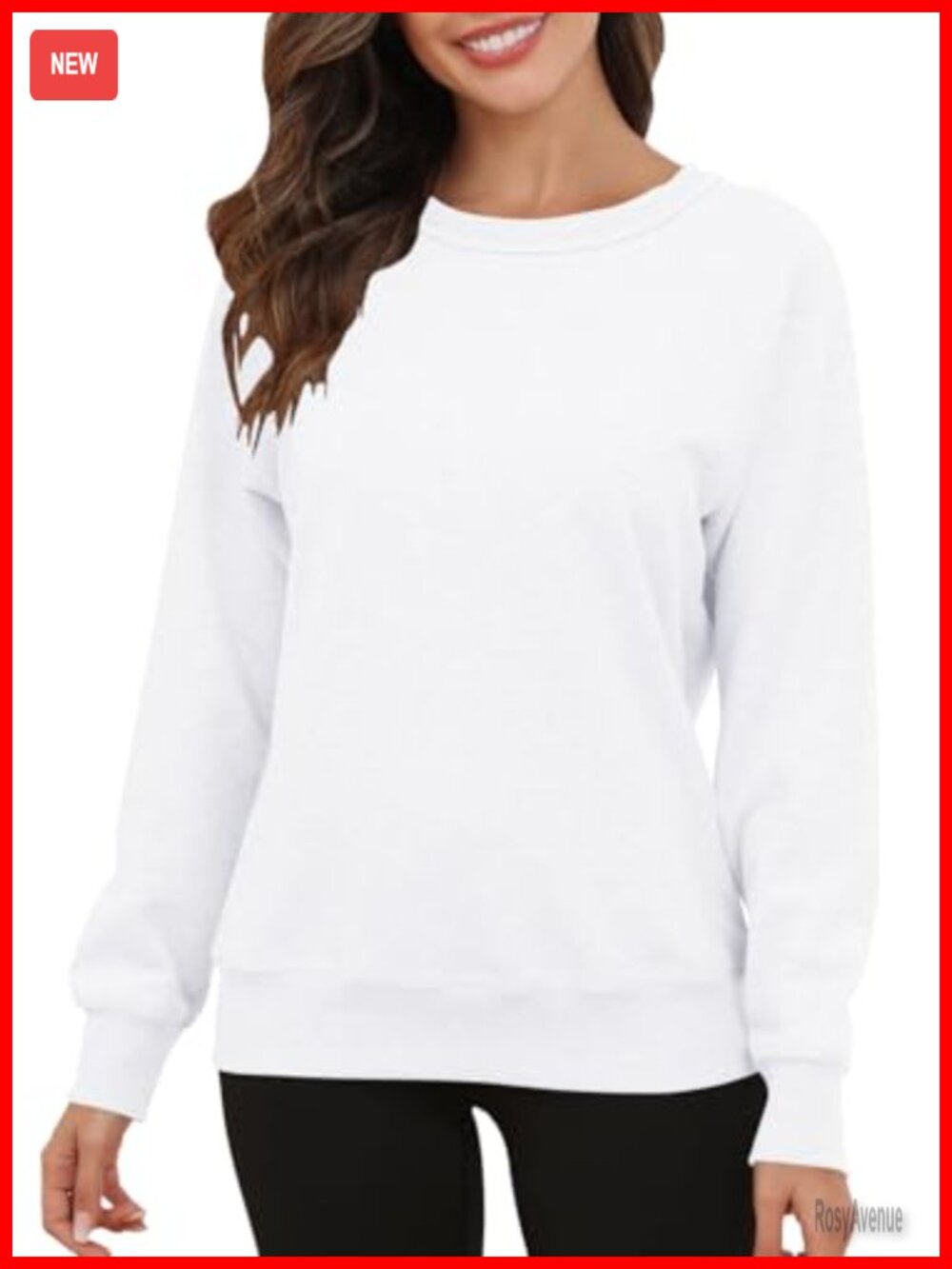 Fleece Lined Crewneck Raglan Sleeve Sweatshirt Loose Fit Pullover Warm Casual